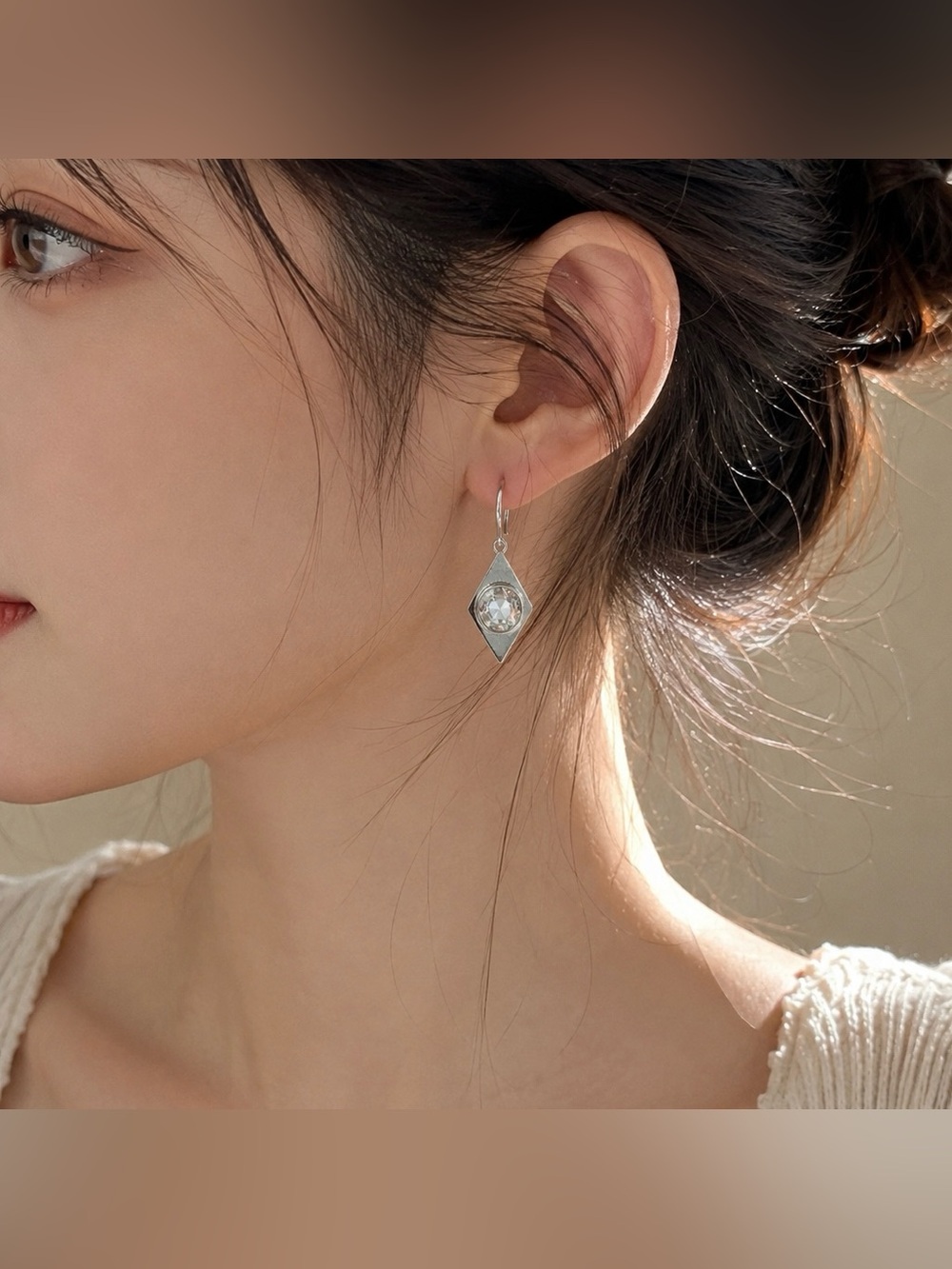 Givenchy Silver-Tone Faceted Crystal Drop Earrings